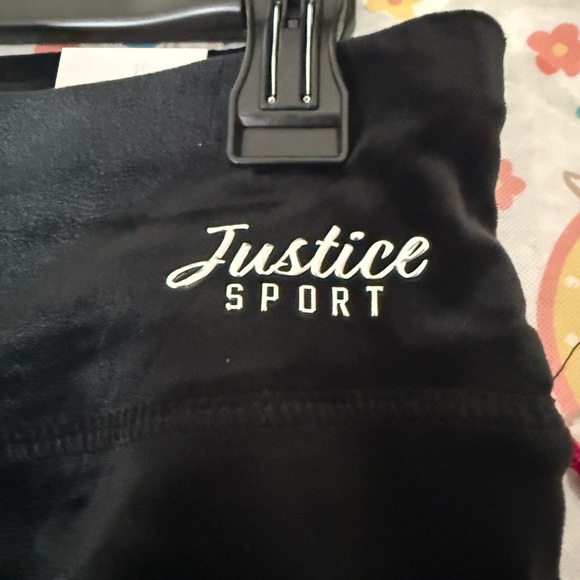 Justice Black Velvet Leggings Girls Size L (12/14) - Picture 3 of 4
